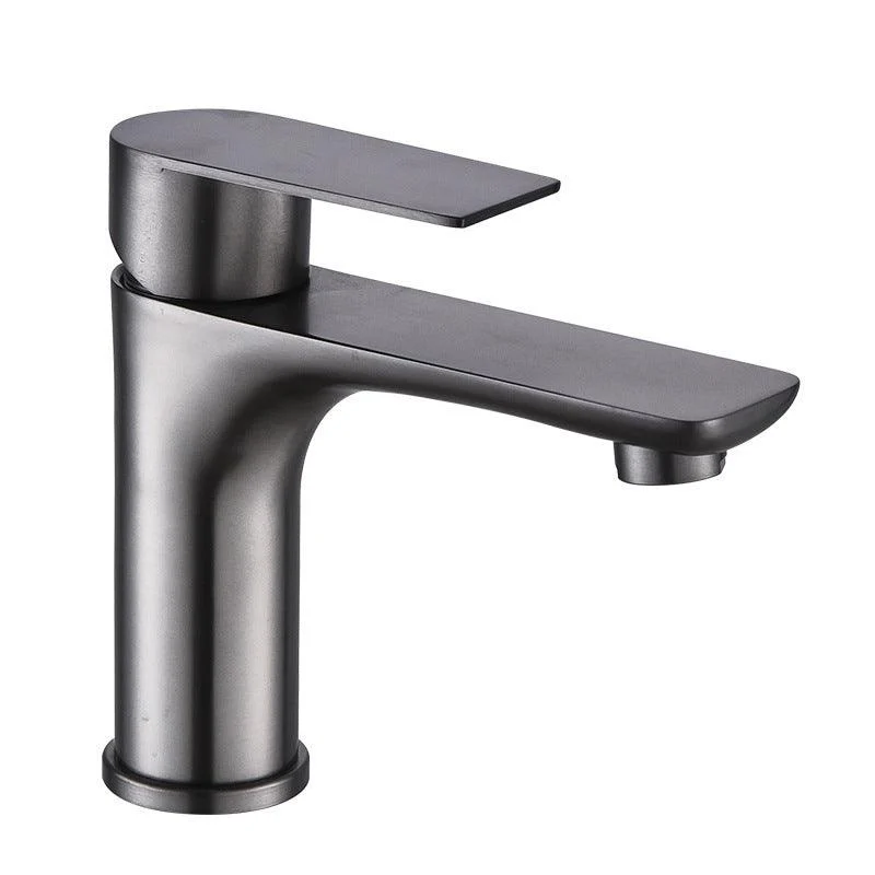 Stainless Steel Bathroom Lavatory Tap 1 Handle Hot and Cold Basin Tap with Hoses -Bathlova