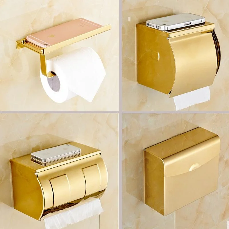 Stainless Steel Bathroom Paper Phone Holder with Shelf -Bathlova