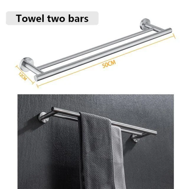 Stainless Steel Bathroom Set Bathroom Accessories Black Towel Rail Bar -Bathlova