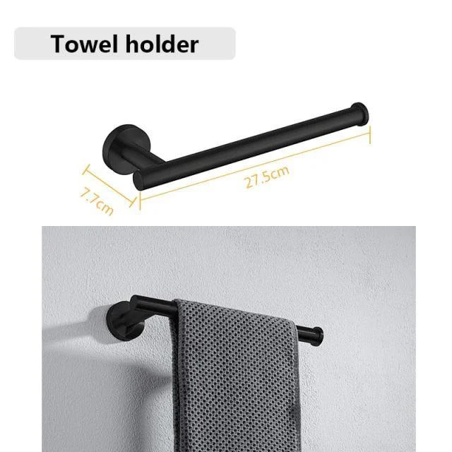 Stainless Steel Bathroom Set Bathroom Accessories Black Towel Rail Bar -Bathlova