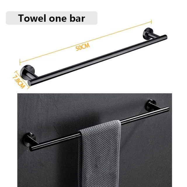 Stainless Steel Bathroom Set Bathroom Accessories Black Towel Rail Bar -Bathlova