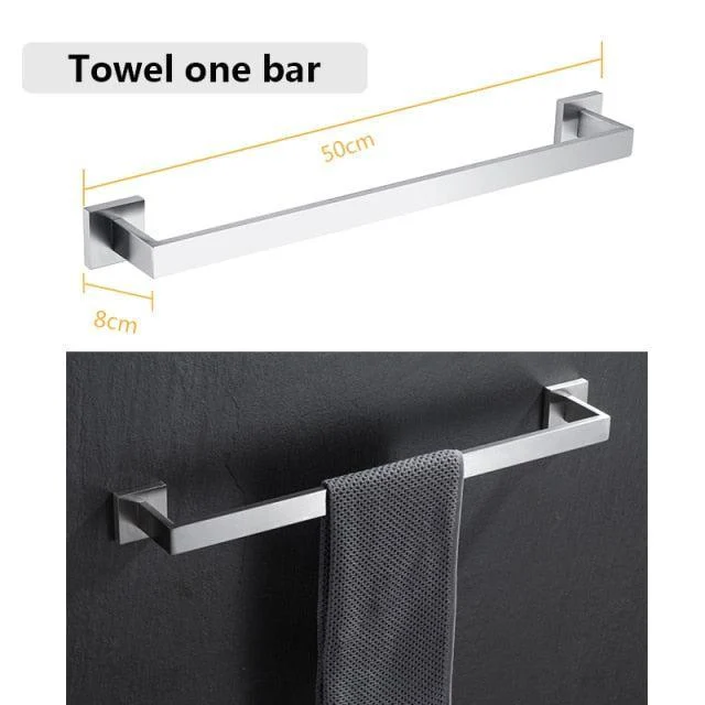 Stainless Steel Bathroom Set Bathroom Accessories Black Towel Rail Bar -Bathlova