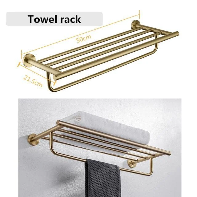 Stainless Steel Bathroom Set Bathroom Accessories Black Towel Rail Bar -Bathlova