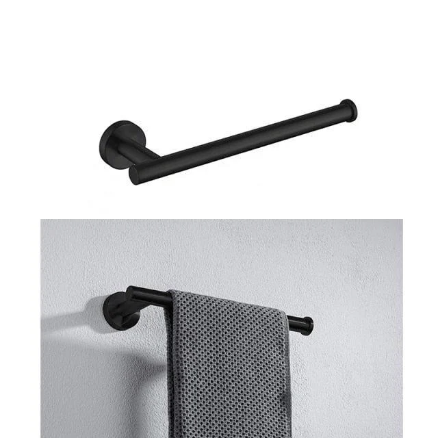 Stainless Steel Bathroom Set Bathroom Accessories Black Towel Rail Bar -Bathlova