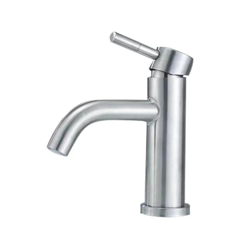 Stainless Steel Bathroom Tap Chrome Lever Handle Sink Tap with 1 Hole -Bathlova