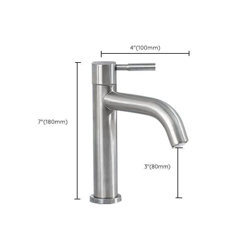 Stainless Steel Bathroom Tap Chrome Lever Handle Sink Tap with 1 Hole -Bathlova