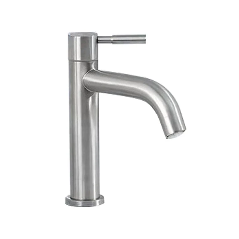 Stainless Steel Bathroom Tap Chrome Lever Handle Sink Tap with 1 Hole -Bathlova