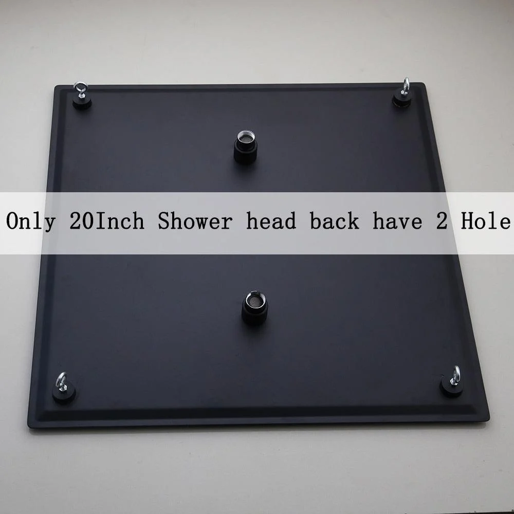 Stainless Steel Black LED Rain Shower Head Ultrathin Bathroom Wall & Ceiling Mounted -Bathlova