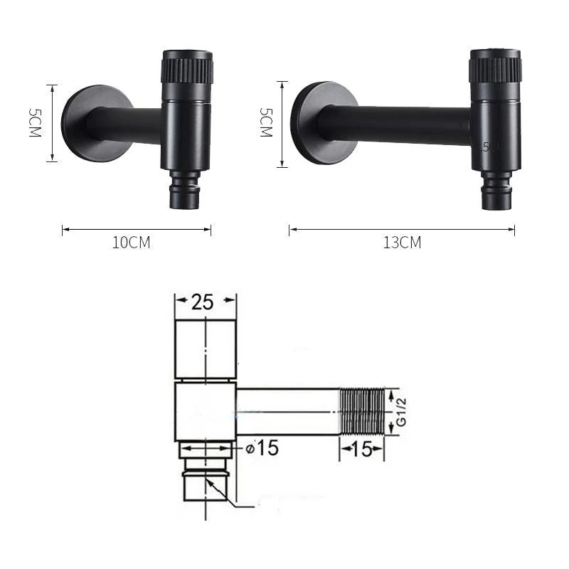 Stainless Steel Black Taps Lengthen Outdoor Garden Taps -Bathlova