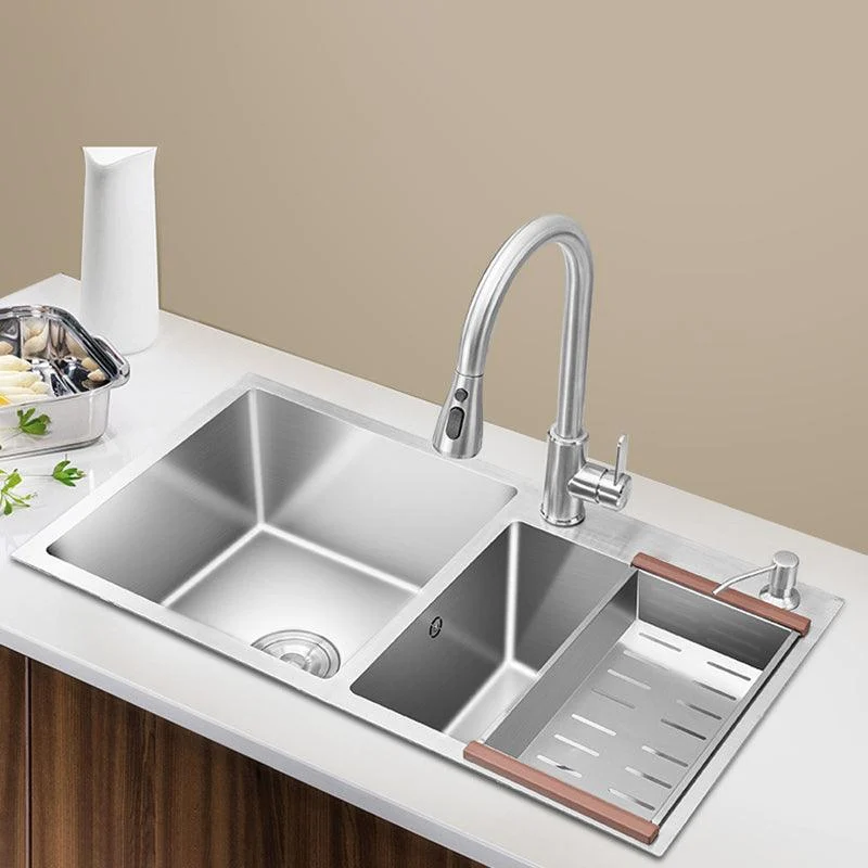 Stainless Steel Contemporary Sink for Kitchen Double Drop-In Kitchen Sink -Bathlova