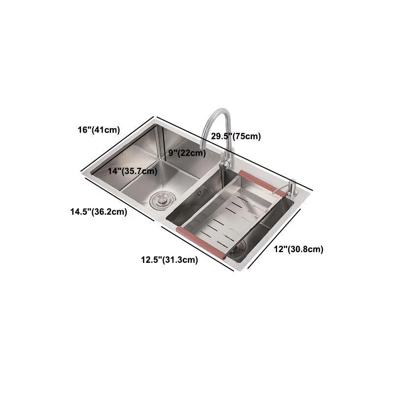 Stainless Steel Contemporary Sink for Kitchen Double Drop-In Kitchen Sink -Bathlova