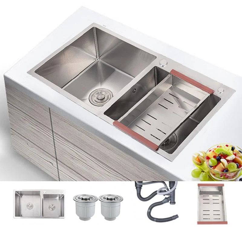 Stainless Steel Contemporary Sink for Kitchen Double Drop-In Kitchen Sink -Bathlova