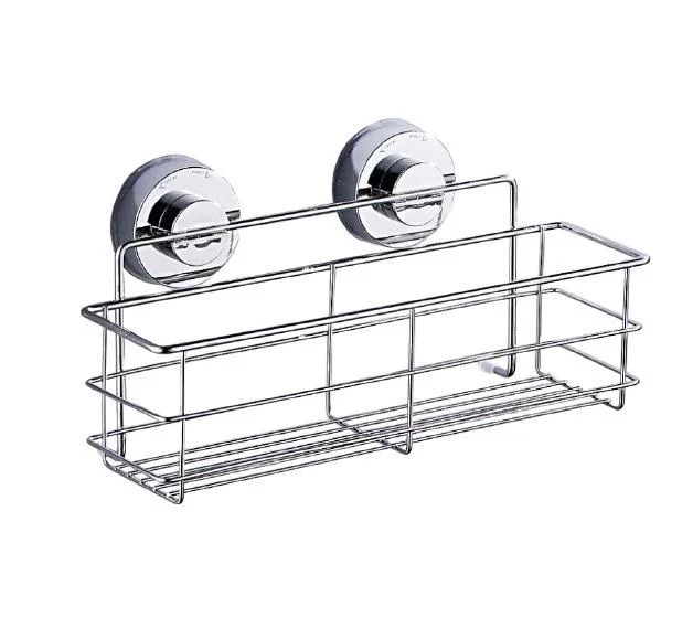 Stainless Steel Corner Bathroom Accessories Shelf with Suction Cup -Bathlova