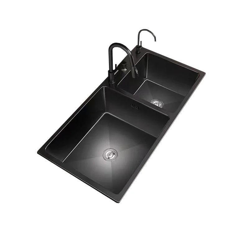 Stainless Steel Double Basin Sink Drop-In Kitchen Sink with Drain Assembly -Bathlova