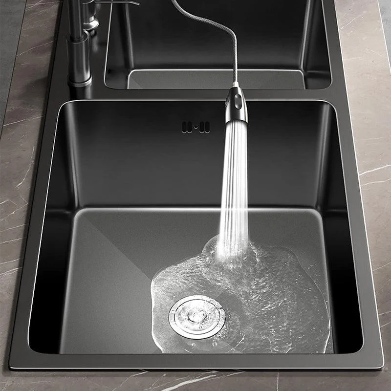 Stainless Steel Double Basin Sink Drop-In Kitchen Sink with Drain Assembly -Bathlova