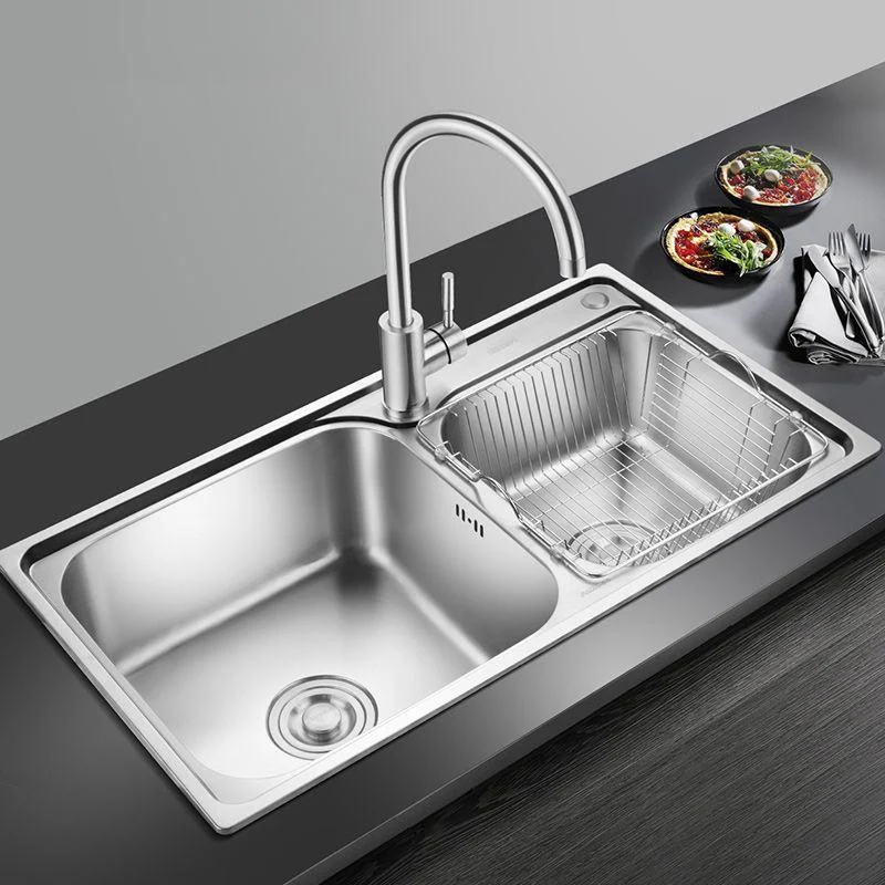 Stainless Steel Double Sink Kitchen Sink 2 Holes Drop-In Sink -Bathlova