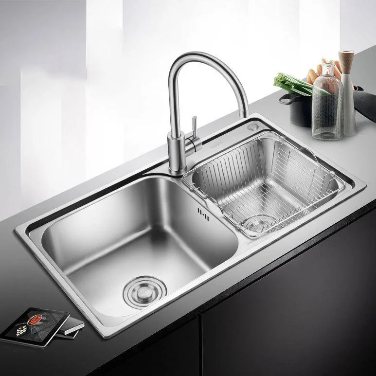 Stainless Steel Double Sink Kitchen Sink 2 Holes Drop-In Sink -Bathlova