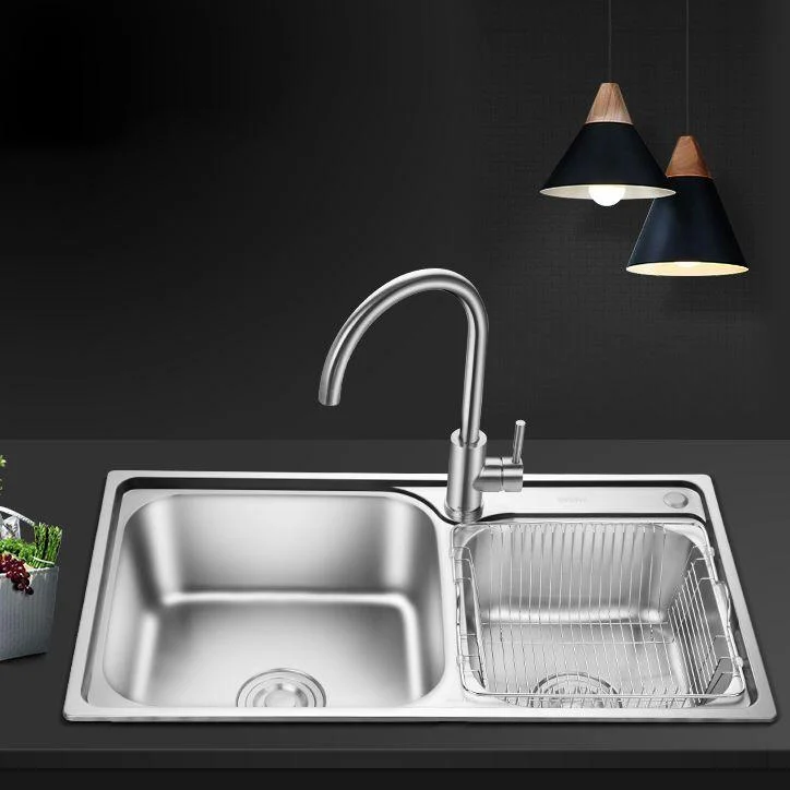 Stainless Steel Double Sink Kitchen Sink 2 Holes Drop-In Sink -Bathlova