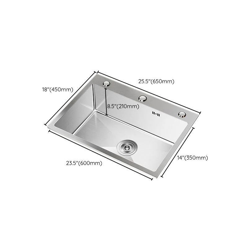 Stainless Steel Drop-In Kitchen Sink Single Bowl Sink with 3 Holes -Bathlova