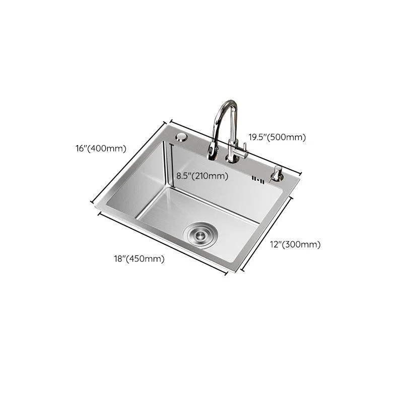 Stainless Steel Drop-In Kitchen Sink Single Bowl Sink with 3 Holes -Bathlova