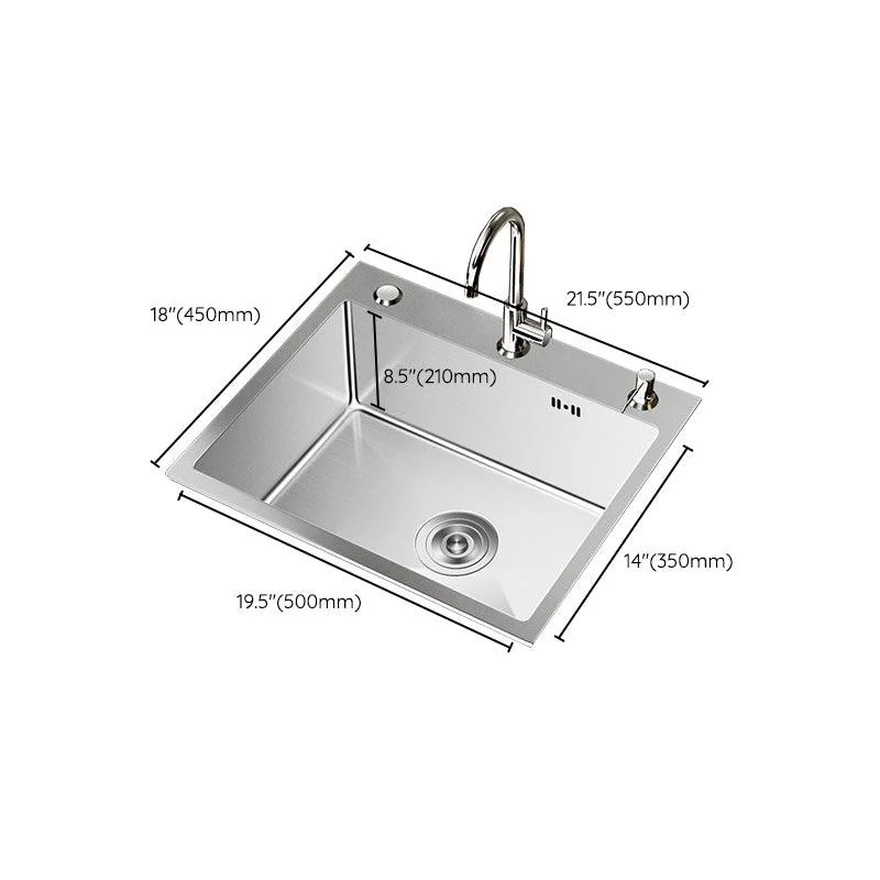 Stainless Steel Drop-In Kitchen Sink Single Bowl Sink with 3 Holes -Bathlova