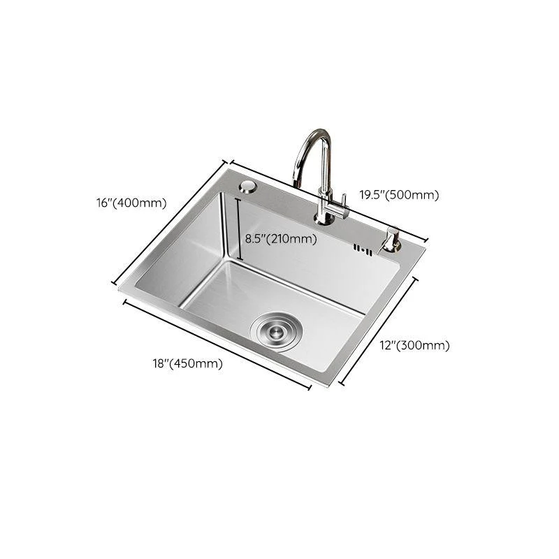 Stainless Steel Drop-In Kitchen Sink Single Bowl Sink with 3 Holes -Bathlova