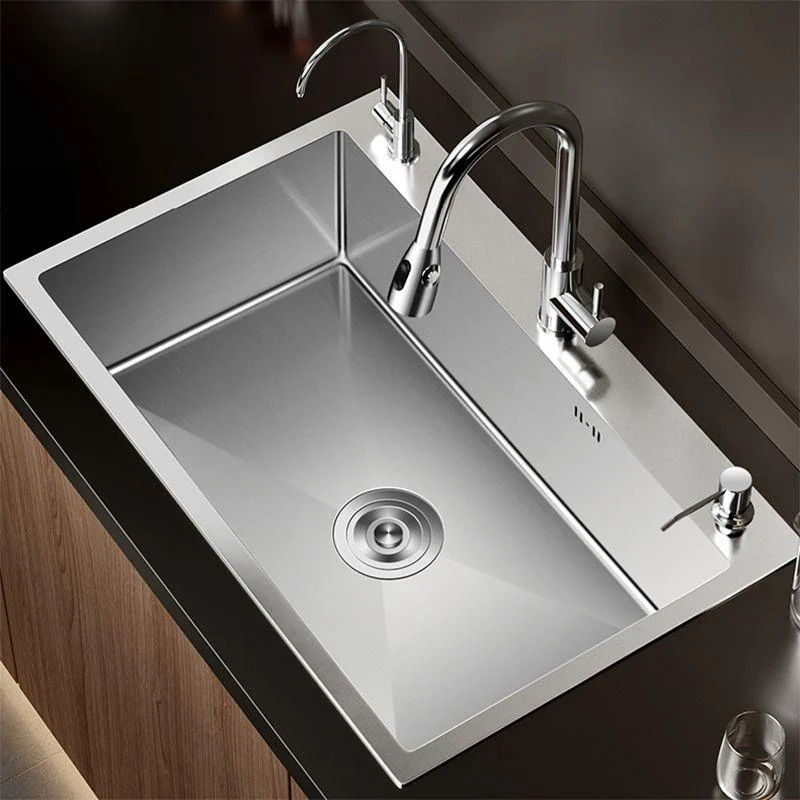 Stainless Steel Drop-In Kitchen Sink Single Bowl Sink with 3 Holes -Bathlova