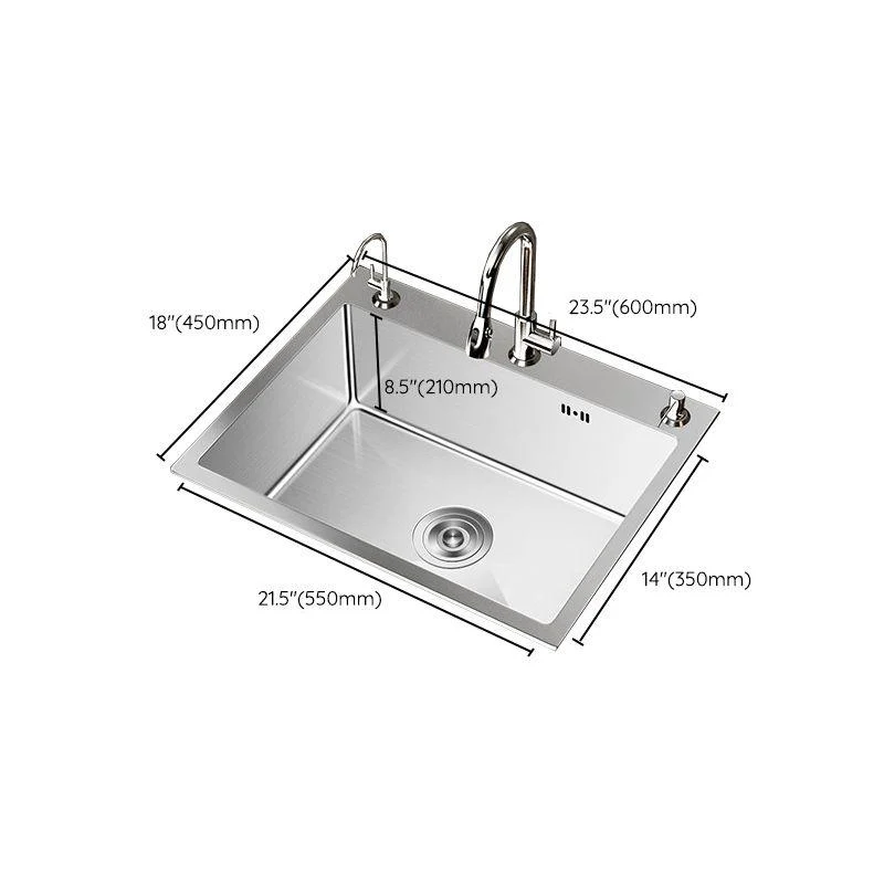 Stainless Steel Drop-In Kitchen Sink Single Bowl Sink with 3 Holes -Bathlova