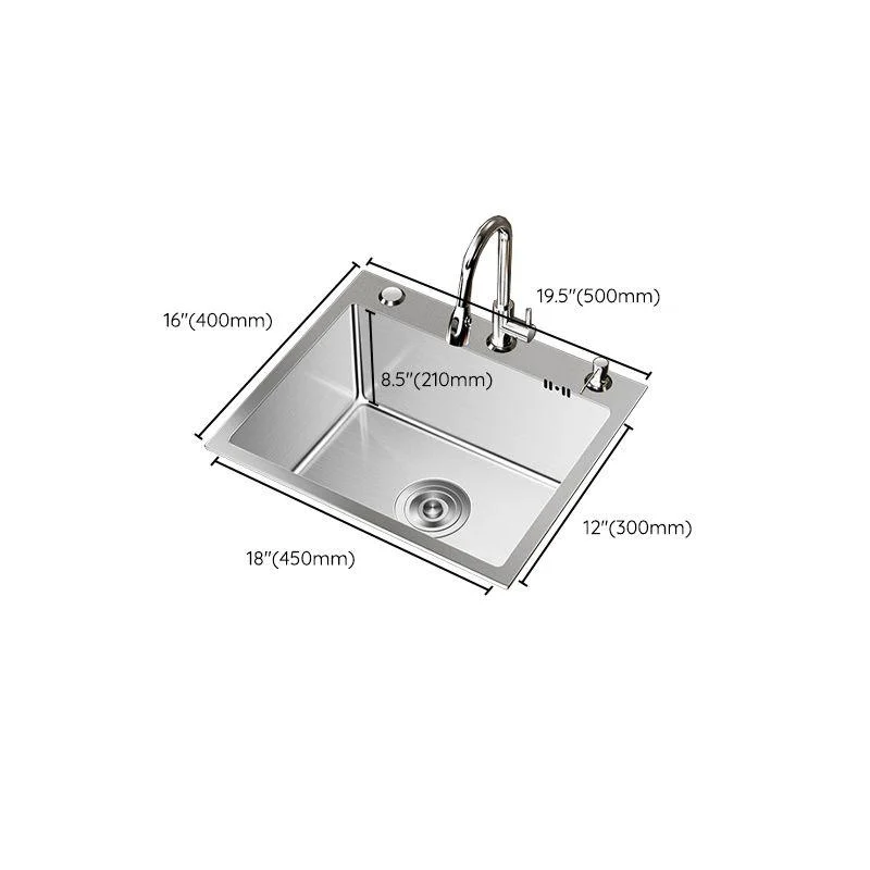 Stainless Steel Drop-In Kitchen Sink Single Bowl Sink with 3 Holes -Bathlova