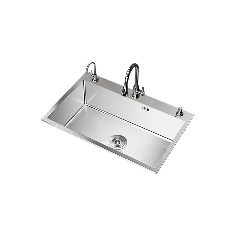 Stainless Steel Drop-In Kitchen Sink Single Bowl Sink with 3 Holes -Bathlova