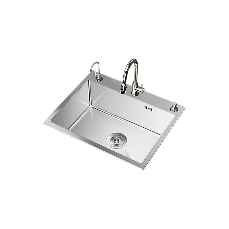 Stainless Steel Drop-In Kitchen Sink Single Bowl Sink with 3 Holes -Bathlova