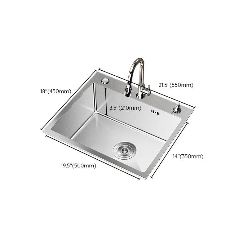 Stainless Steel Drop-In Kitchen Sink Single Bowl Sink with 3 Holes -Bathlova