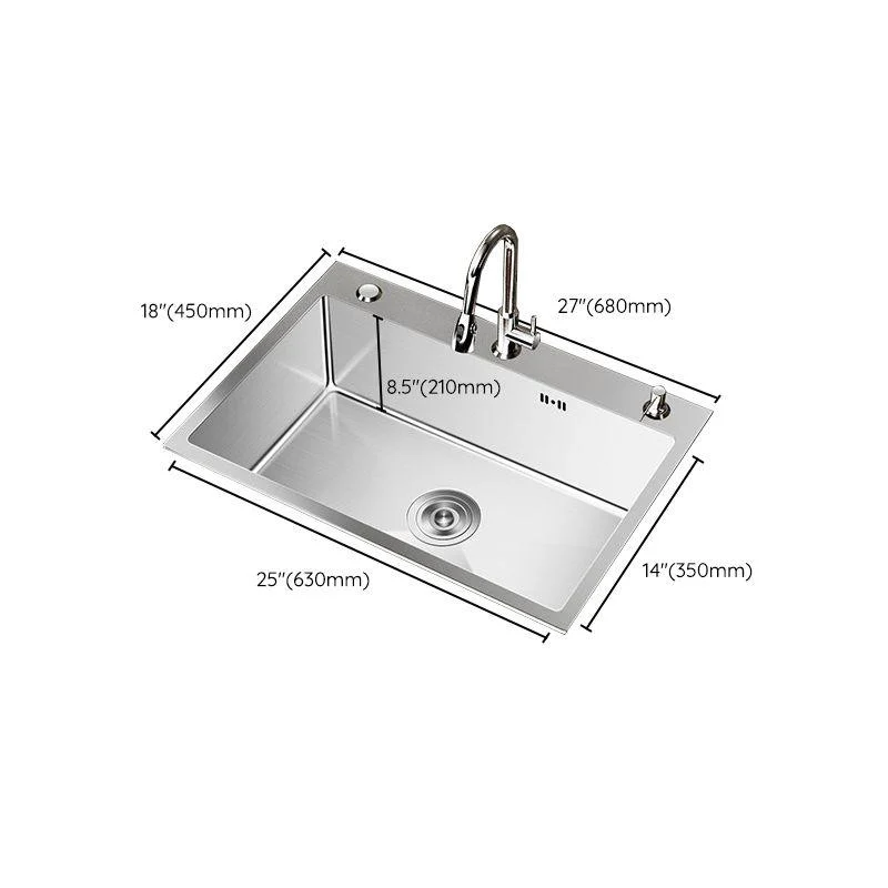 Stainless Steel Drop-In Kitchen Sink Single Bowl Sink with 3 Holes -Bathlova