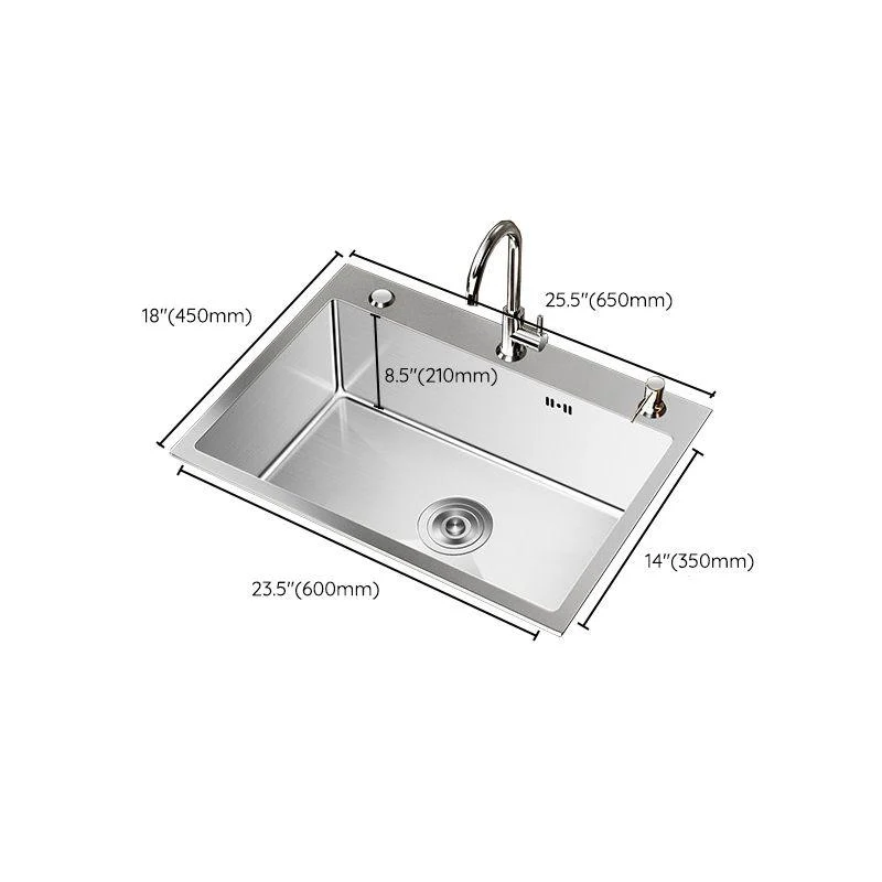 Stainless Steel Drop-In Kitchen Sink Single Bowl Sink with 3 Holes -Bathlova