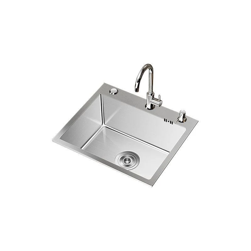 Stainless Steel Drop-In Kitchen Sink Single Bowl Sink with 3 Holes -Bathlova