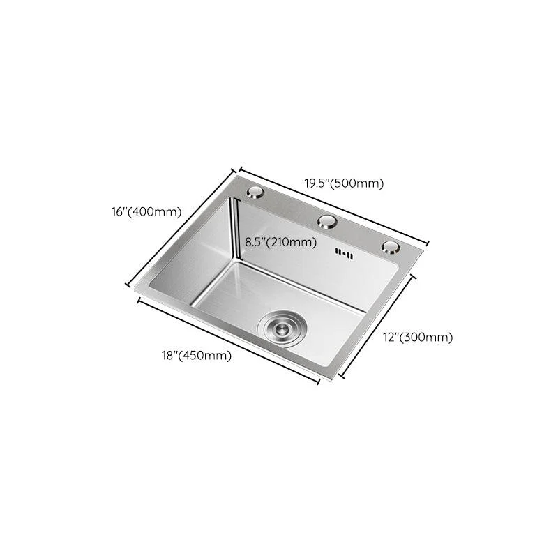 Stainless Steel Drop-In Kitchen Sink Single Bowl Sink with 3 Holes -Bathlova