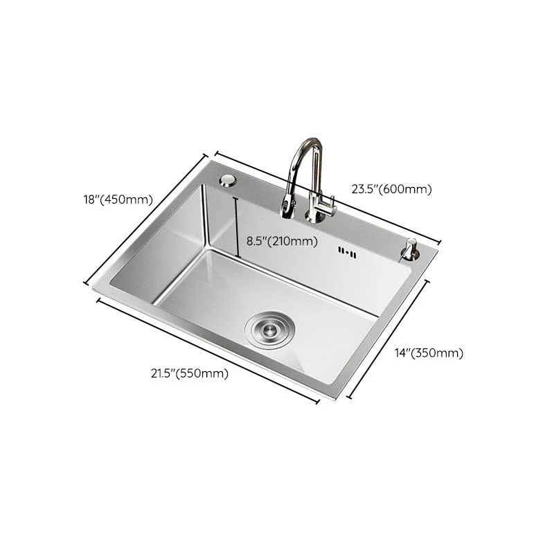 Stainless Steel Drop-In Kitchen Sink Single Bowl Sink with 3 Holes -Bathlova