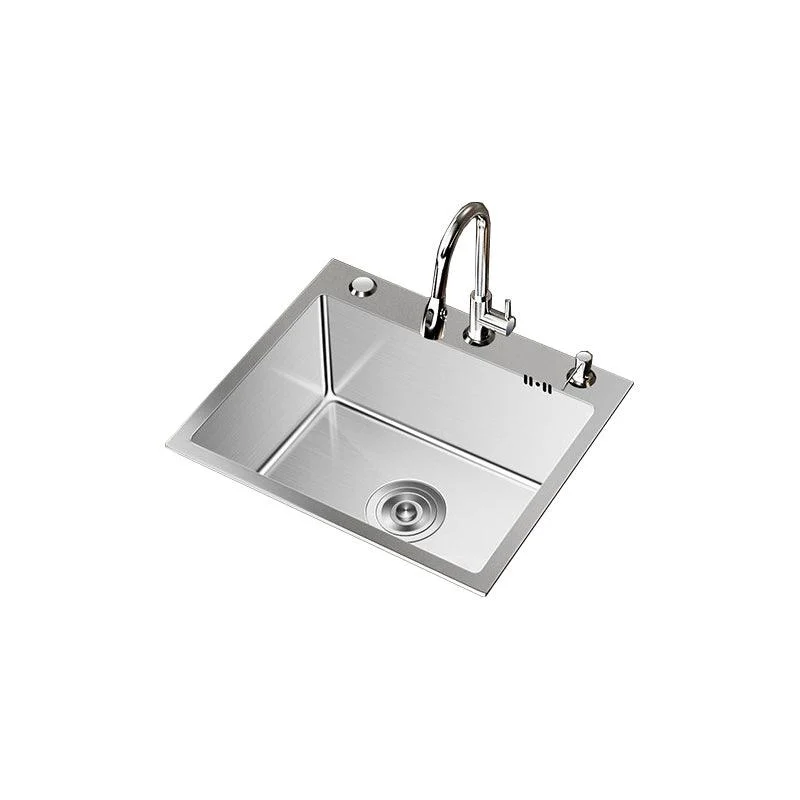 Stainless Steel Drop-In Kitchen Sink Single Bowl Sink with 3 Holes -Bathlova