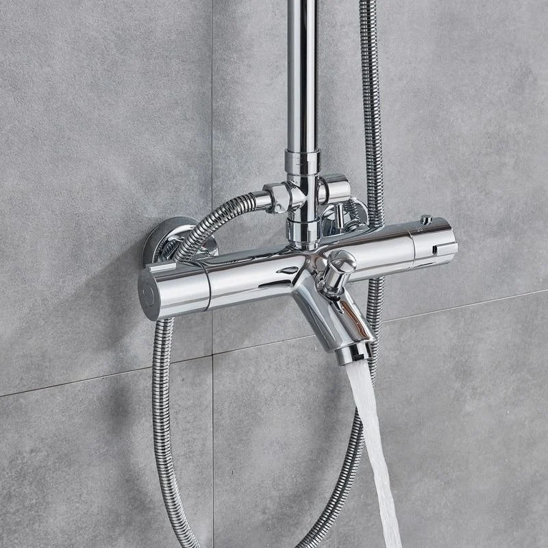 Stainless Steel Dual Handle Chrome Thermostatic Mixer Shower Tap Set In Chrome -Bathlova