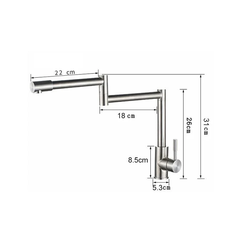 Stainless Steel Folding Tap Mixer 360 Degree Swivel Kitchen Taps -Bathlova