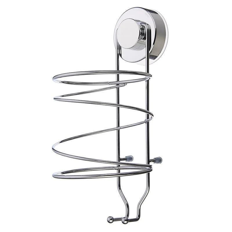 Stainless Steel Hair Dryer Holder With Hooks -Bathlova