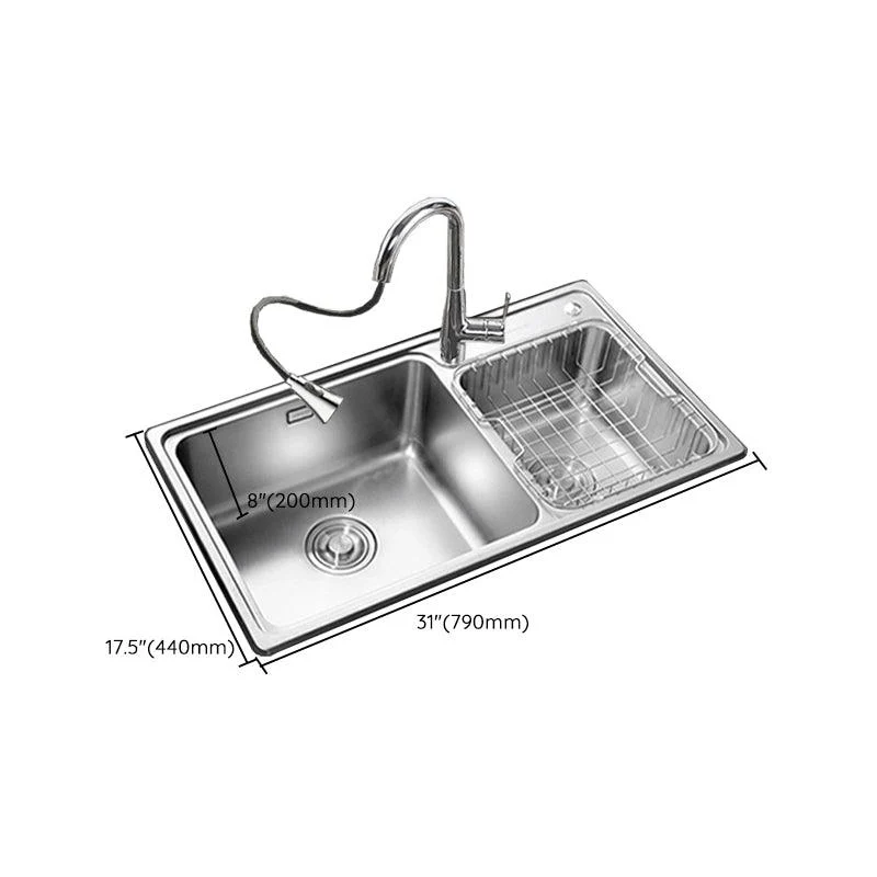 Stainless Steel Kitchen Double Sink Drop-In Kitchen Sink with Drain Assembly -Bathlova