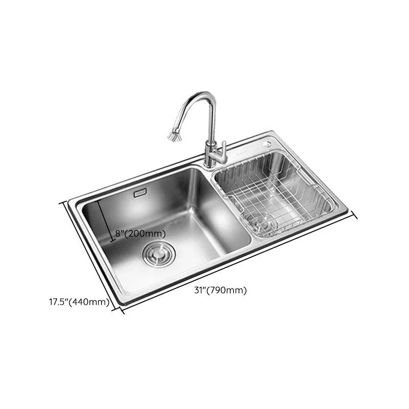 Stainless Steel Kitchen Double Sink Drop-In Kitchen Sink with Drain Assembly -Bathlova