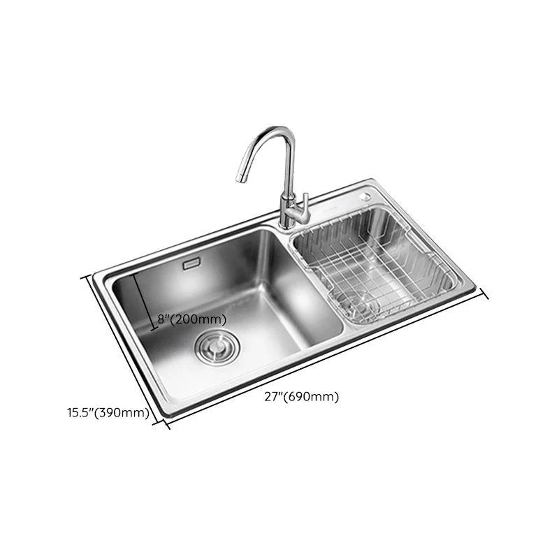 Stainless Steel Kitchen Double Sink Drop-In Kitchen Sink with Drain Assembly -Bathlova