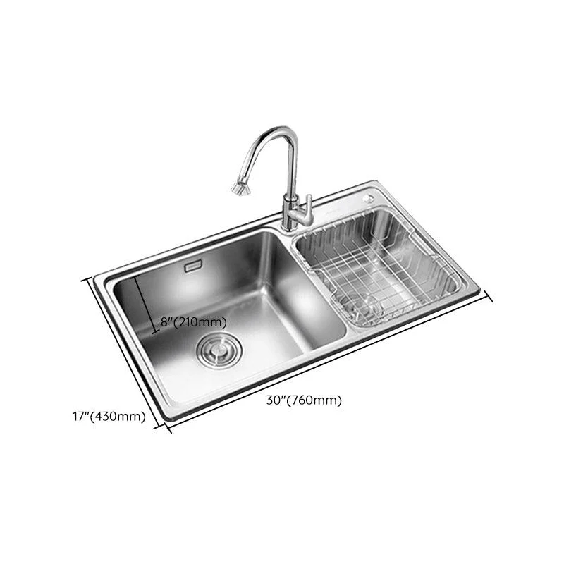 Stainless Steel Kitchen Double Sink Drop-In Kitchen Sink with Drain Assembly -Bathlova