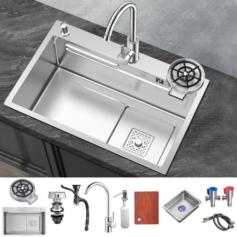 Stainless Steel Kitchen Sink 1-Bowl Kitchen Sink with Taps Included -Bathlova