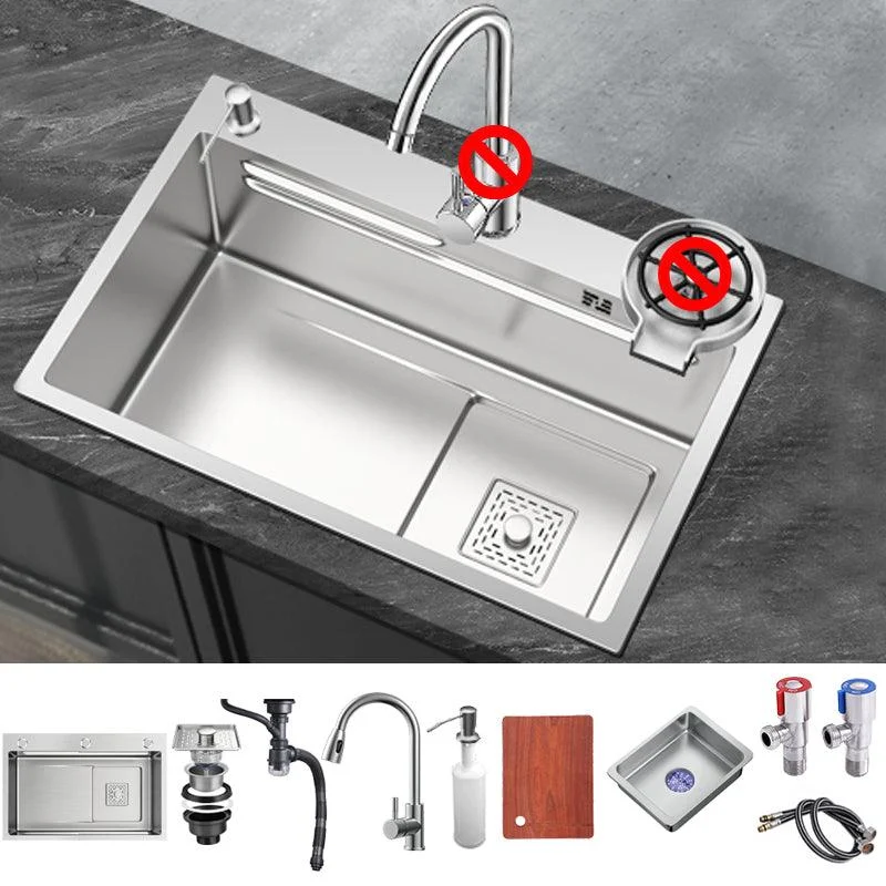 Stainless Steel Kitchen Sink 1-Bowl Kitchen Sink with Taps Included -Bathlova