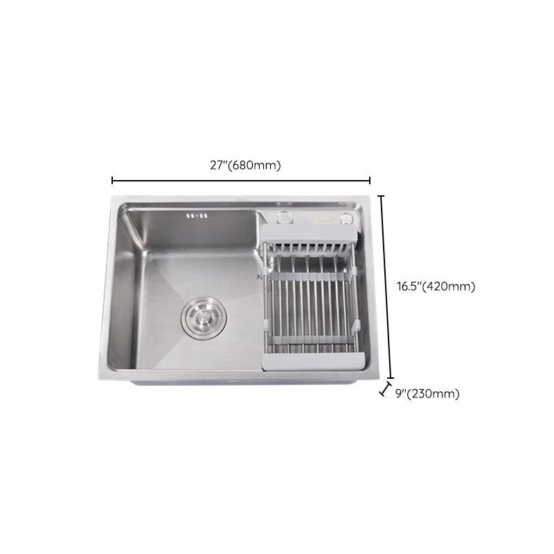 Stainless Steel Kitchen Sink 1 Holes Drop-In Noise-cancelling Design Kitchen Sink -Bathlova