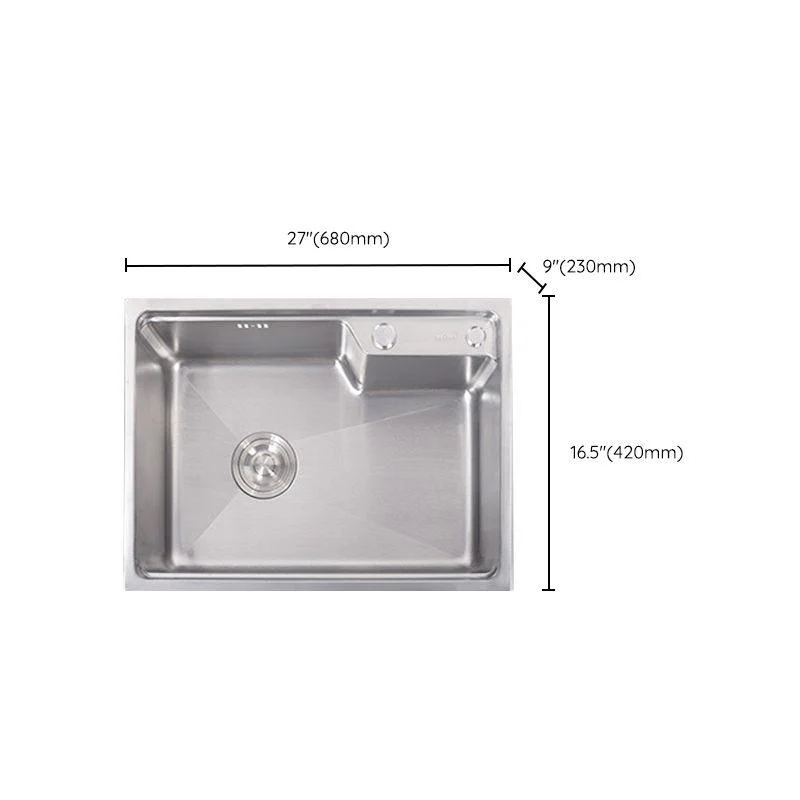 Stainless Steel Kitchen Sink 1 Holes Drop-In Noise-cancelling Design Kitchen Sink -Bathlova