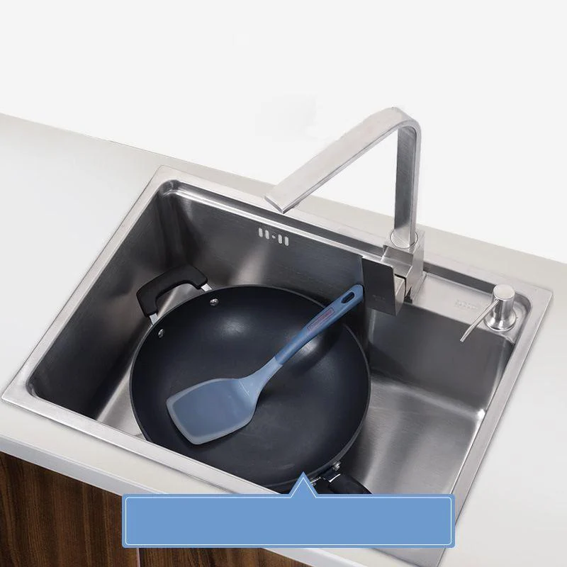 Stainless Steel Kitchen Sink 1 Holes Drop-In Noise-cancelling Design Kitchen Sink -Bathlova